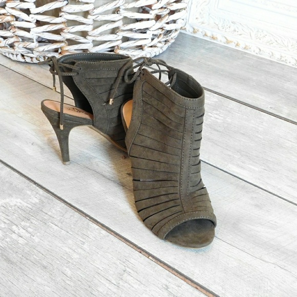 Brash Shoes - BRASH SUEDE TIE BACK GLADIATOR PEEP TOE  HEELS